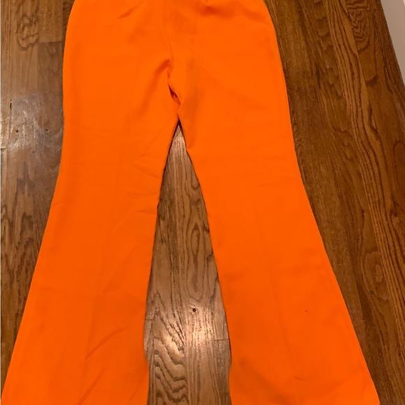 NWT Primark Sz 8 Orange dressy pants wide bottom with slit - Fabulous - Picture 12 of 15